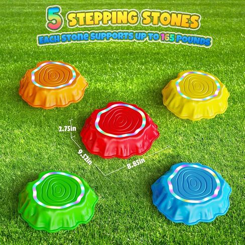 Flooyes Stepping Stones for Kids, 6pcs Light up & Music Non-Slip Stepping Stones, Sensory Toy for Toddler Balance & Coordination Skills, Indoor & Outdoor Toys, Toys for Toddlers Ages 3-5 in Kuwait