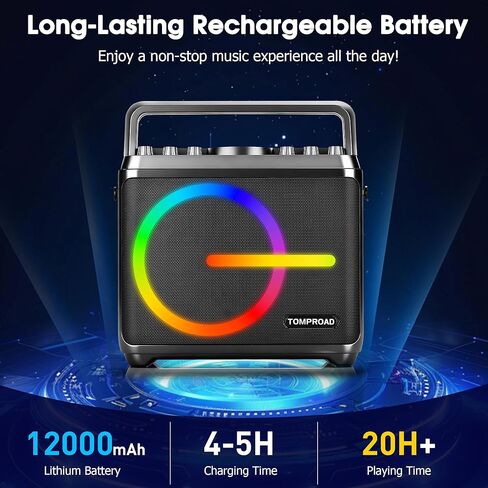 جهاز كاريوكي، مكبر صوت بلوتوث مع 2 ميكروفونات لاسلكية، مضخم صوت محمول نظام PA للبالغين والأطفال مع أضواء LED تدعم ضبط الجهير/الثلاثي، بطاقة TF/USB، REC للحفلات المنزلية in Kuwait