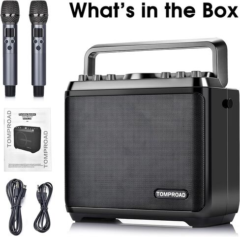 جهاز كاريوكي، مكبر صوت بلوتوث مع 2 ميكروفونات لاسلكية، مضخم صوت محمول نظام PA للبالغين والأطفال مع أضواء LED تدعم ضبط الجهير/الثلاثي، بطاقة TF/USB، REC للحفلات المنزلية in Kuwait