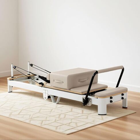 Ultra3.0 Foldable Pilates Reformer Machine, Aluminum Pilates Equipment, Wooden Extended Pilates Machine with Sitting Box, Jump Board and Springs for Home and Studio in Saudi Arabia