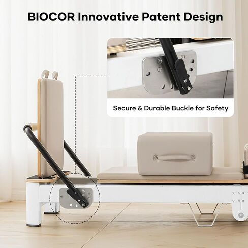 Ultra3.0 Foldable Pilates Reformer Machine, Aluminum Pilates Equipment, Wooden Extended Pilates Machine with Sitting Box, Jump Board and Springs for Home and Studio in Saudi Arabia