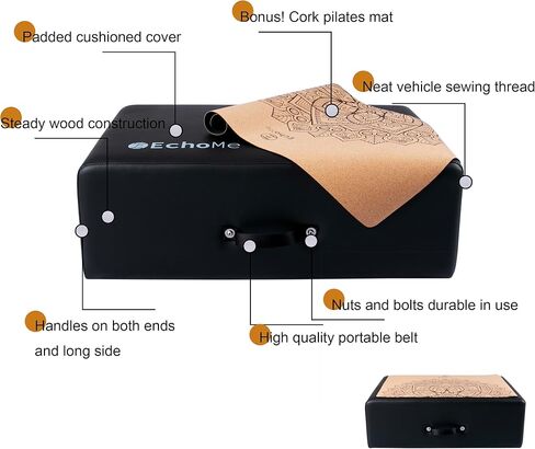 صندوق الجلوس إيكو مي بيلاتيس ريفورمر، إكسسوار بيلاتيس ريفورمر للتمارين (أغمق ناعم) in Kuwait