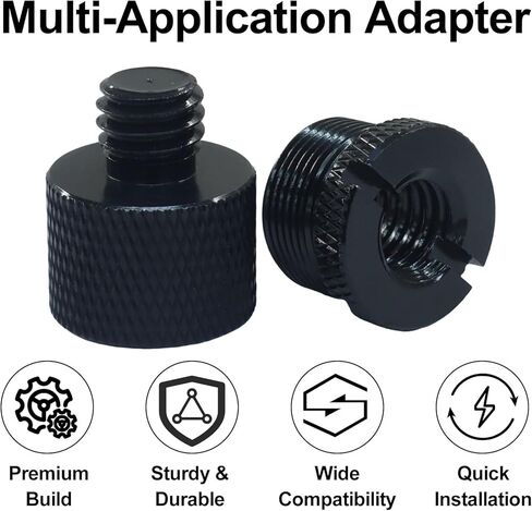 8 pcs Mic Stand Adapter Set Includes 5/8" female to 3/8" male, 3/8" female to 5/8" male, 5/8" female to 1/4" male, and 1/4" female to 5/8" male screw thread adapters for microphone stands in Kuwait