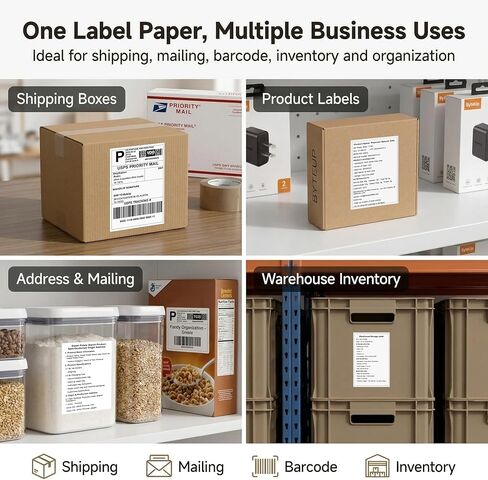 4x6 Direct Thermal Shipping Labels, 2 * 250 Sheets/Roll Barcode & Shipping Label Paper, Permanent Adhesive, Smudge Resistant, Compatible with Most Direct Thermal Printers (Not for Laser/Inkjet/Dymo) in Saudi Arabia