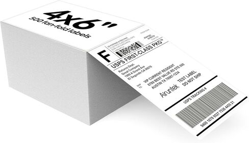 4x6 Thermal Labels, 220 Fanfold Labels, Perforated & Strong Adhesive, Compatible with Direct Thermal Printers for USPS UPS FedEx DHL Address Shipping Label in Kuwait