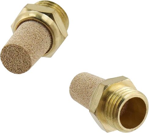 Wealrit 10 PCS Pneumatic Exhaust Mufflers, 1/8" Male Thread Hex Copper Air Muffler Silencer, 0.41" Length Industrial Muffler Filter Air Line Fitting for Compressed Air Systems, Valves, Cylinders in Saudi Arabia