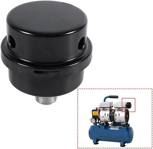Air Compressor Muffler, Noise Reducing, Dust Blocking, Durable Iron Construction, Intake Filter, 3/8 Inch Fine Thread for Oil Less Models, for Home Workshop, Garage, Construction S in Saudi Arabia
