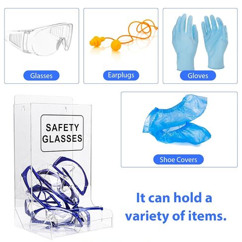 موزع نظارات أمان من الأكريليك، مثبت على الحائط أو منظم حامل للاستخدام الصناعي في طب الأسنان والمختبر يحمل نظارات واقية وقفازات معدات الوقاية الشخصية in Kuwait