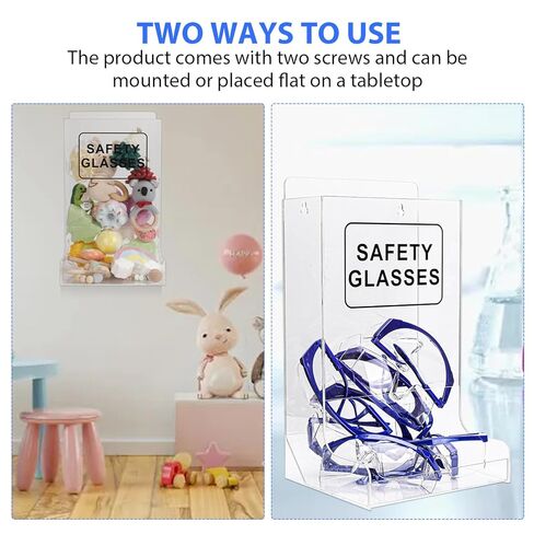 موزع نظارات أمان من الأكريليك، مثبت على الحائط أو منظم حامل للاستخدام الصناعي في طب الأسنان والمختبر يحمل نظارات واقية وقفازات معدات الوقاية الشخصية in Kuwait