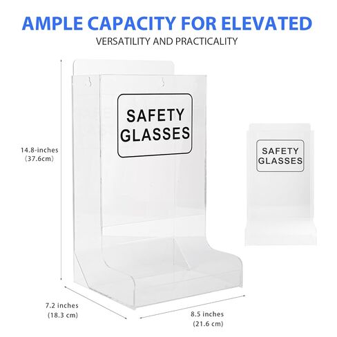 موزع نظارات أمان من الأكريليك، مثبت على الحائط أو منظم حامل للاستخدام الصناعي في طب الأسنان والمختبر يحمل نظارات واقية وقفازات معدات الوقاية الشخصية in Kuwait