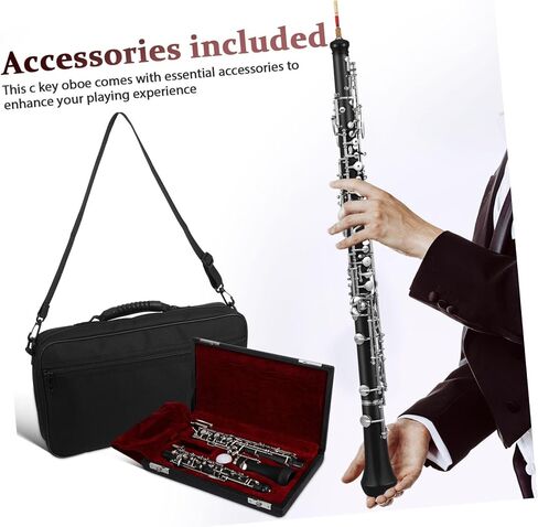 VICASKY 1 Set Key Oboe Instrument with Keys Semi Automatic Design Crafted Composite Wood for Performance Includes Carry Bag Cleaning Cloth Gloves and Reed in Saudi Arabia