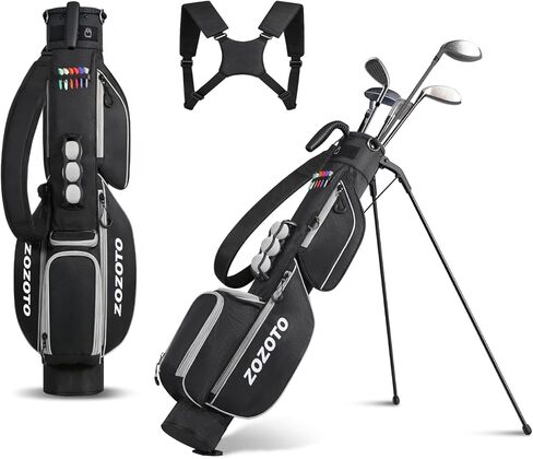 Golf Stand Bag for Practice & Range, Lightweight Golf Carry Bag with Stand, Portable Golf Club Bag with 5 Pockets, Dual Adjustable Shoulder Straps, Ball & Tee Holders, Holds 6–8 Clubs in Saudi Arabia