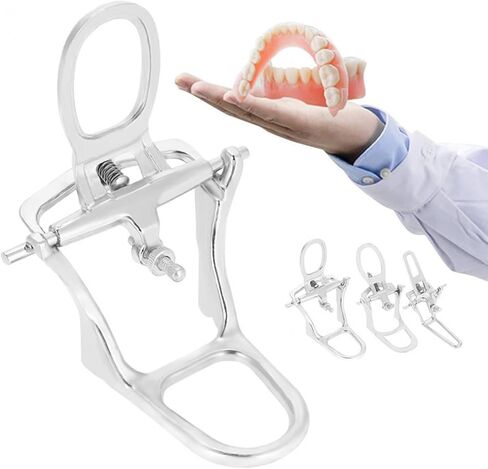 3PCS Dental Articulator Chrome Plated Denture Adjustable Simple Articulator for Oral Cavity(S/M/L) in Saudi Arabia