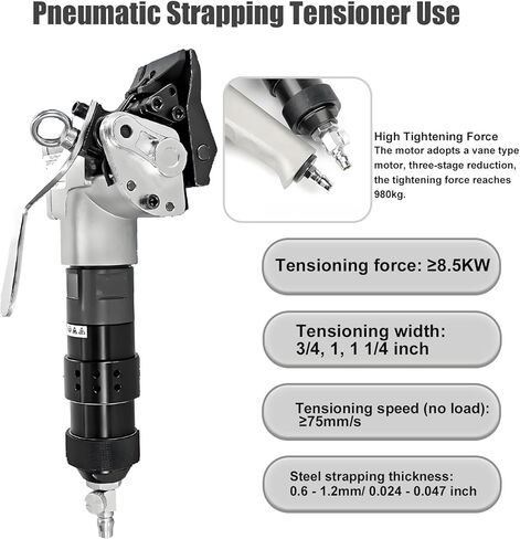سدادة قاطعة وشد بتصميم منفصل، مكبس لأشرطة سمك 0.031-0.047 بوصة، جسم فولاذي مقاوم للسقوط، أداة ربط معدنية آلة ربط فولاذية تعمل بالهواء المضغوط (32 مم) in Kuwait