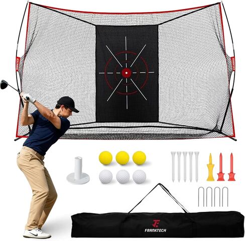 شبكة جولف، شبكة ضرب شديدة التحمل مقاس 10 × 7 أقدام للقيادة في الفناء الخلفي الداخلي والخارجي، تتضمن هدفًا وحقيبة حمل وكرات وهدايا جولف مثالية للرجال والأب وله in Kuwait