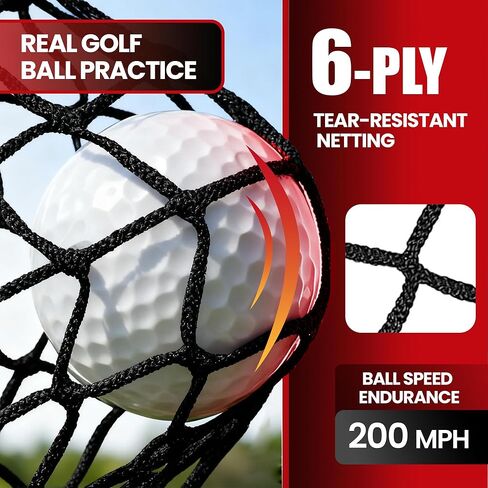 شبكة جولف، شبكة ضرب شديدة التحمل مقاس 10 × 7 أقدام للقيادة في الفناء الخلفي الداخلي والخارجي، تتضمن هدفًا وحقيبة حمل وكرات وهدايا جولف مثالية للرجال والأب وله in Kuwait