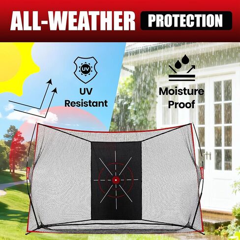 شبكة جولف، شبكة ضرب شديدة التحمل مقاس 10 × 7 أقدام للقيادة في الفناء الخلفي الداخلي والخارجي، تتضمن هدفًا وحقيبة حمل وكرات وهدايا جولف مثالية للرجال والأب وله in Kuwait