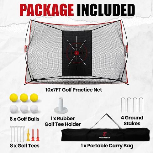 شبكة جولف، شبكة ضرب شديدة التحمل مقاس 10 × 7 أقدام للقيادة في الفناء الخلفي الداخلي والخارجي، تتضمن هدفًا وحقيبة حمل وكرات وهدايا جولف مثالية للرجال والأب وله in Kuwait