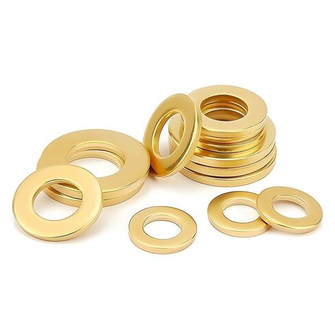 Solid Brass Flat Washer M2 /2.5/3 /4/5 /6/8 /10/12 /14/16 /18/20 /22/24 /27/30 Copper Plain Gasket Pad Ring(M6x12x1 (50pcs)) in Kuwait