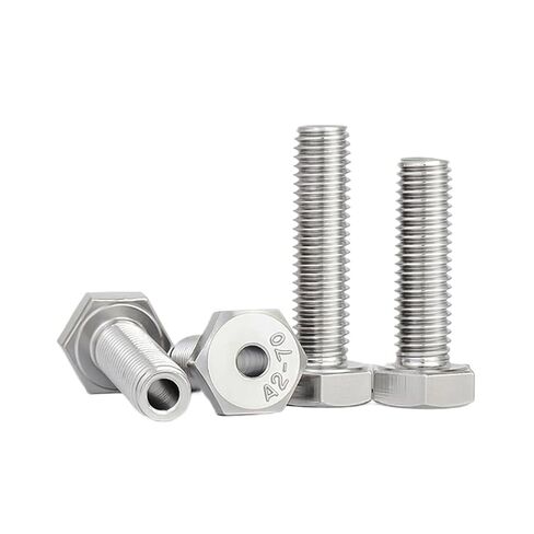 304 Stainless Steel M4 M5 M6 M8 M10 M12 M14 M16 M20 Hex Head Hollowed Screw Bolt Machine Through Hole(M10x50 (2pcs)) in Kuwait