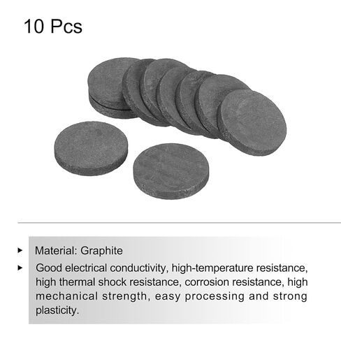 MECCANIXITY لوح قرص من الجرافيت المستدير، سبيكة عالية النقاء من الجرافيت الكهربائي، 14 × 2 مم لصب الذوبان، التحليل الكهربائي، حزمة من 10 in Saudi Arabia