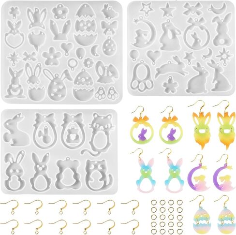 FASHEWELRY 20 Styles Paw Print Earring Charms Silicone Molds Animal Dog Keychain Charms Resin Molds Pet Kitten Heart Cute Epoxy Resin Casting Molds for Crafts DIY UV Epoxy Resin Making Supplies in Kuwait