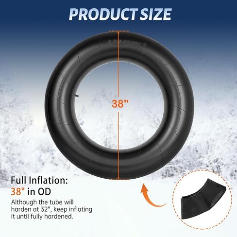 38 Inch Snow Inner Tube 2 Pack, Snow Tube for Snow Sledding and River Floating, Inflatable Butyl Rubber Snow Tube Heavy Duty, Innertubes for Snow Tubing, Pool Closing and Whitewater Adventures in Kuwait