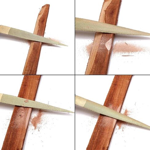 مبرد خشبي، مجموعة مبرد إبرة مبرد خشبي للخشب، أدوات مبرد عرموش خشبية، مبرد خشبي مدبب ذهبي مع مقبض مطاطي في حقيبة هدايا لنحت عبوتين (6 * 8 بوصة) in Kuwait