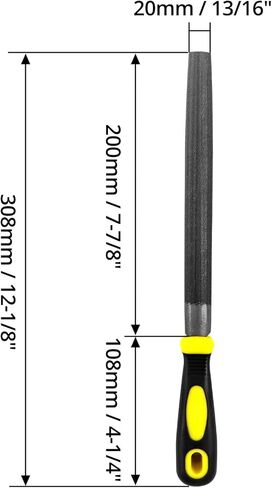 QWORK Semi Round Hand Rasp File, 8 inch T12 Alloy Steel Ergonomic Grip Metal Half Round File for Woodwork, Metal, Leather, Steel, and Plastic in Saudi Arabia
