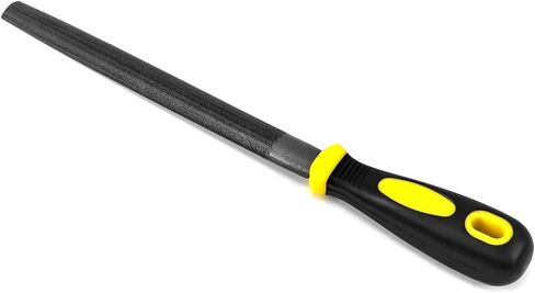 QWORK Semi Round Hand Rasp File, 8 inch T12 Alloy Steel Ergonomic Grip Metal Half Round File for Woodwork, Metal, Leather, Steel, and Plastic in Saudi Arabia
