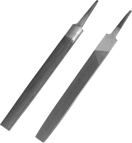 مبرد KALIM مسطح ونصف مستدير متوسط ​​القطع مكون من قطعتين، أسنان مزدوجة القطع، طول 15.24 سم، مصنوع من الفولاذ عالي الكربون، مبرد يدوي بدون مقبض مناسب للخشب والمعادن والشحذ وما إلى ذلك. in Kuwait