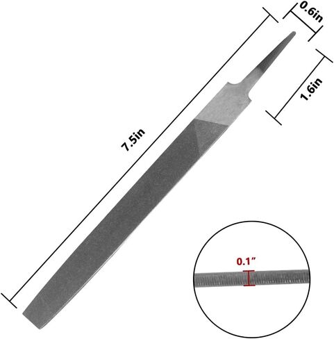 مبرد KALIM مسطح ونصف مستدير متوسط ​​القطع مكون من قطعتين، أسنان مزدوجة القطع، طول 15.24 سم، مصنوع من الفولاذ عالي الكربون، مبرد يدوي بدون مقبض مناسب للخشب والمعادن والشحذ وما إلى ذلك. in Kuwait