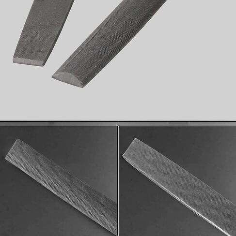 مبرد KALIM مسطح ونصف مستدير متوسط ​​القطع مكون من قطعتين، أسنان مزدوجة القطع، طول 15.24 سم، مصنوع من الفولاذ عالي الكربون، مبرد يدوي بدون مقبض مناسب للخشب والمعادن والشحذ وما إلى ذلك. in Kuwait