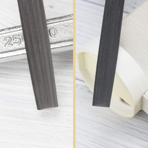 مبرد KALIM مسطح ونصف مستدير متوسط ​​القطع مكون من قطعتين، أسنان مزدوجة القطع، طول 15.24 سم، مصنوع من الفولاذ عالي الكربون، مبرد يدوي بدون مقبض مناسب للخشب والمعادن والشحذ وما إلى ذلك. in Kuwait