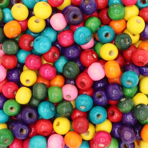 1000 حبات خشب رونديل الدائرية ذات الألوان المتعددة 10 مم × 4 مم مع ثقب 3.2 مم in Kuwait