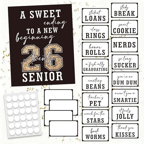 Graduation Candy Bar Signs - Blue Sliver Graduation Candy Buffet Labels Set for Grad Party - 2026 Graduation Party Dessert Food Decorations -A02 in Saudi Arabia
