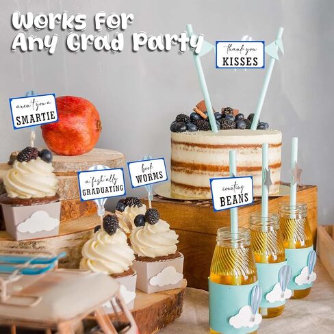 Graduation Candy Bar Signs - Blue Sliver Graduation Candy Buffet Labels Set for Grad Party - 2026 Graduation Party Dessert Food Decorations -A02 in Saudi Arabia