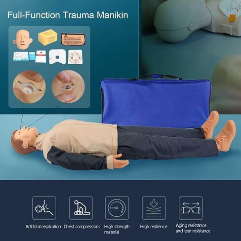 Full Body CPR Adult Manikin, CPR Dummy Training Kit, with Accessories and Carryall, for Educational Teaching Research in Saudi Arabia