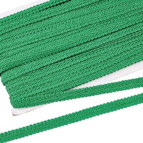 FINGERINSPIRE 27.3Yards Green Braid Trim 12mm Wide Polyester Woven Braid Trim Centipede Decorative Gimp Trim Basic Trim for DIY Craft Costume Sewing Curtain Slipcover Home Decoration Accessories