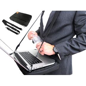 HABz Laptop Harness & Sleeve Bag | Hands Free Portable Adjustable Wearable Desk for Laptop, Tablet, Notepad, MacBook, etc. Fits up to 18" Laptops