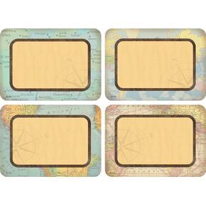 Teacher Created Resources Travel The Map Name Tags/Labels Multi-Pack 3.5 * 2.5 inches