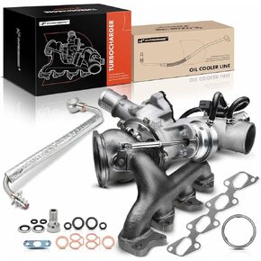 A-Premium Complete Turbocharger and Oil Feed Line Kit Compatible with Chevy & Buick Models - Cruze 2011-2015, Cruze Limited 2016, Sonic 2012-2020, Encore, Trax 2013-2021, 1.4L - # 55565353,25198546