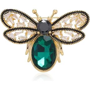 Colorful Rhinestone Bee Brooch Honey Bee Lapel Pin Vintage Crystal Insect Pin for Women Men