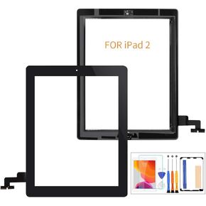 for iPad 2 A1395 A1396 A1397 Touch Screen Replacement,with Free Tool Kits+Screen Protector (LCD not Include, No Instructions) for ipad 2 Front Glass Panel Replacement (Black)