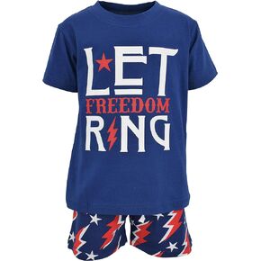 Unique Baby Boys Let Freedom Ring Patriotic 4th of July Shorts Set (6)