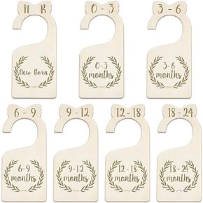 Solid Baby Closet Dividers for Boys and Girls Baby Dividers for Clothes Wooden Baby Closet Dividers Size Dividers (Leaf)