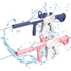 Electric Water Guns for Kids Ages 5-15,2 Pack Automatic Squirt Guns for Boy Girl Adults, Water BlasterSpray Distance up to 32 FT, Summer Toy for Outdoor Pool Water Fighting Pink Blue