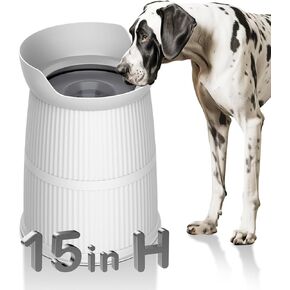 Elevated Dog Bowls Large Sized,15.4in High Raised Stand,4.4L No Spill Dog Water Bowl,Stainless Steel Bowl,Adjustable,Non-tip,Non-Slip,Dog Water Dispenser for Large Medium Dog Pets