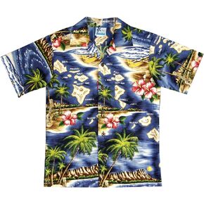 RJC Boy's Hibiscus Hawaiian Island Hawaiian Shirt
