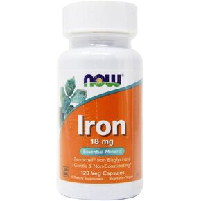 Now Foods Iron Ferrochel(r), 120 Vcaps 18 mg(Pack of 2)